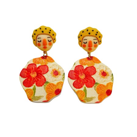 earrings stud plexiglass flower girl2